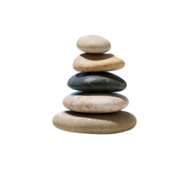 Relaxing in the tropical beach, stack of stones on isolated background