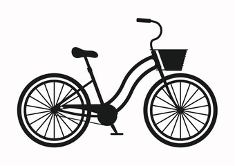 Bicycle silhouette or cycling black silhouette 