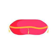 Luxurious royal pillow. Red cushion for reward and sleep. Flat cartoon