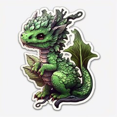 Obraz premium Sticker, süßer Drache, made by Ai, Ai-Art