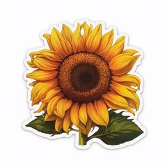 Sticker Sonnenblume, made by Ai, Ai-Art