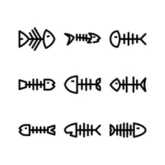 fishbone icon or logo isolated sign symbol vector illustration - high quality black style vector icons
