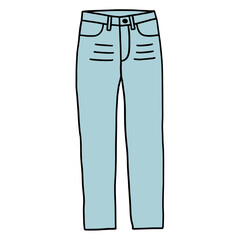 jean pants doodle hand drawn