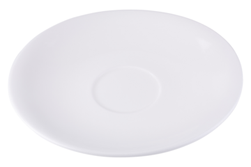 Empty blank white ceramic isolated on a transparent background.