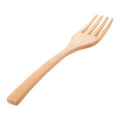 Wooden fork isolated on a transparent background.