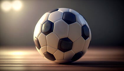 Creative illustration with soccer ball, generative AI.