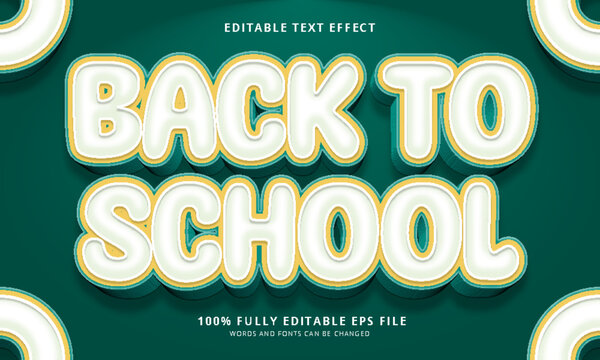 Back to shcool text style editable text effect