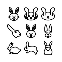 rabbit icon or logo isolated sign symbol vector illustration - high quality black style vector icons
