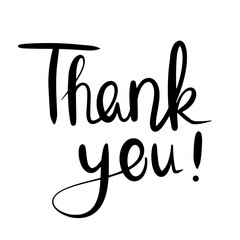 Thank you lettering. Text, thank you. Quote hand drawn vector illustration.