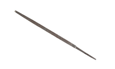 Metal old wood file. Transparent background.