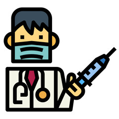 injection filled outline icon style