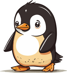 Penguin isolated vector for editing.  Penguin vector cartoons for kids