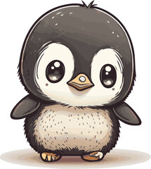 Penguin isolated vector for editing.  Penguin vector cartoons for kids