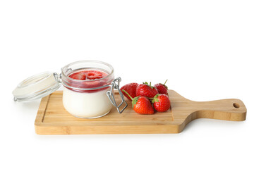 Delicious dessert - Panna Cotta, isolated on white background