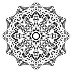 Fototapeta premium Modern mandala pattern design. Mandala coloring page design