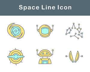 Fototapeta premium Space Vector Icon Set