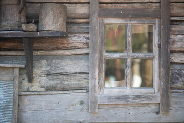 old wooden traditional ethnic house. architecture elements
