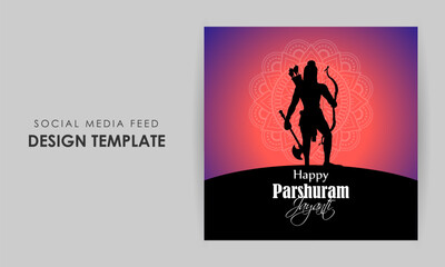 Vector illustration of Happy Lord Parshuram Jayanti social media story feed mockup template