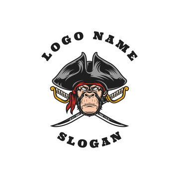 Chimp Pirates Graphic Logo Design