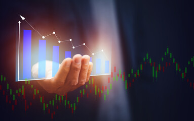 Businessman using smartphone or Tablet trading online in bitcoin forex stock market and other ETH NFT token cryptocurrency