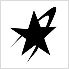 Star Line icon black color, Vector Illustration for Icon, Symbol, Logo etc