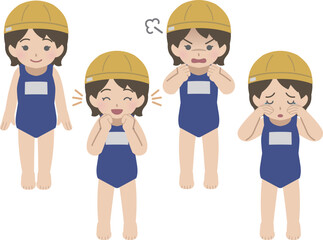 少女の喜怒哀楽セット　スクール水着