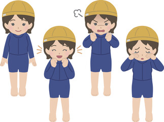 少女の喜怒哀楽セット　ジェンダーフリー水着