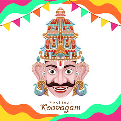 Flat illustration of Koovagam festival. An Indian transgender festival  dedicated to Lord Aravan