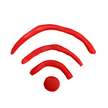 wifi sign made of plasticine isolated on white