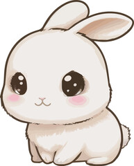 Bunny vector for kids illustrations. Rabbit cartoon vector