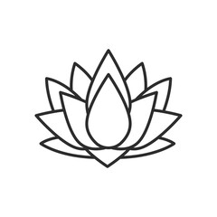 Lotus flower icon. High quality black vector illustration.
