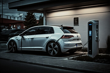 Fototapeta na wymiar Electric car charging