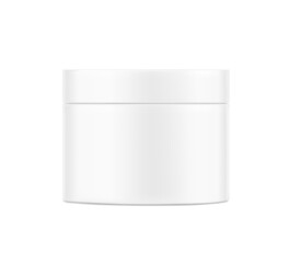 Blank package round container mockup. Vector illustration isolated on white background. Can be use for your design, advertising, promo and etc. EPS10.	