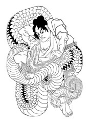 Fototapeta premium 本朝水滸傳剛勇八百人一個 鷺池平九郎 その1
