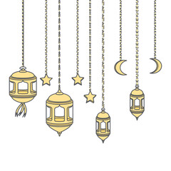 Ramadan Lantern Light Chain Decoration Curtain Lamp