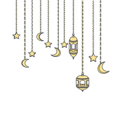 Ramadan Lantern Light Chain Decoration Curtain Lamp