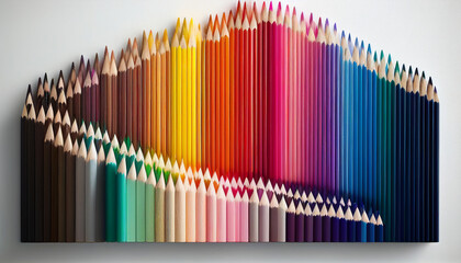A Colorful Set of Pencils on a White Background for Your Design Projects, Generative AI