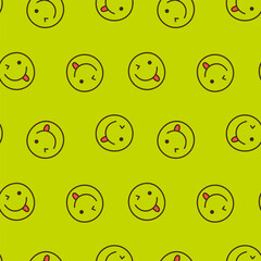 Fototapeta premium Smiling flower, abstract personage, mascot design, funny face, cute icon.