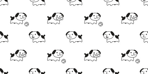 Fototapeta premium dog seamless pattern french bulldog walking running pet puppy bone ball toy paw footprint vector cartoon gift wrapping paper tile background repeat wallpaper doodle scarf isolated illustration design