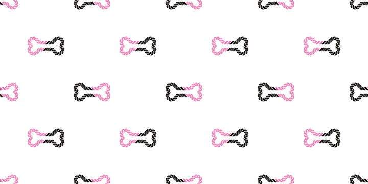 dog bone seamless pattern rope black pink pastel color paw footprint french bulldog vector puppy food pet toy breed cartoon doodle repeat wallpaper tile background illustration design isolated