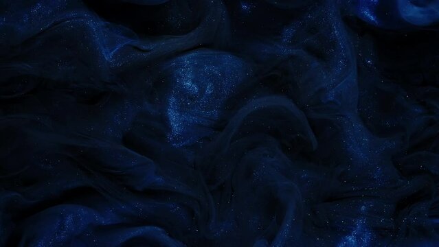 Inky Blue Cloud: Dark Ink Mixing in Water