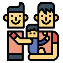 family filled outline icon style