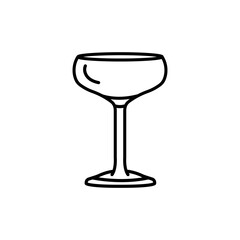 Glass saucer black line icon. Dishware