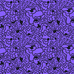 Unusual abstract seamless artwotk with psychedelic patterns