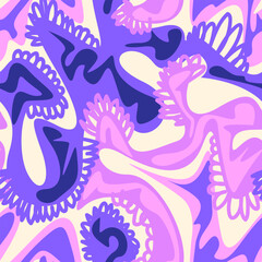 Abstract colorful seamless pattern with wave shapes