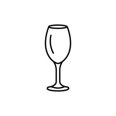 Wine glass black line icon. Dishware