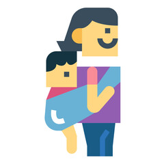 mommy flat icon style