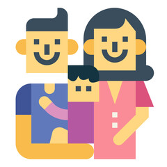 family flat icon style