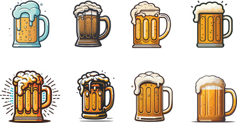 Beer Mug vector for the pub. Isolated and editable beer mug vector 