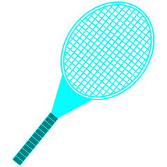 Blue Color Tennis Racket Illustration